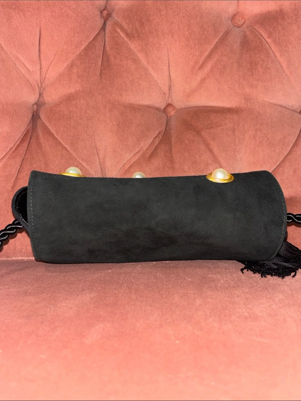 Vintage Susan Gail evening bag pearl detail small crossbody elegant timeless - Picture 5 of 15